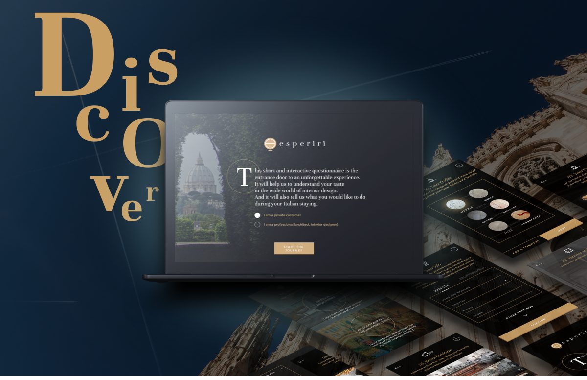 Esperiri Home Style Form on a laptop screen, with the word “Discover”