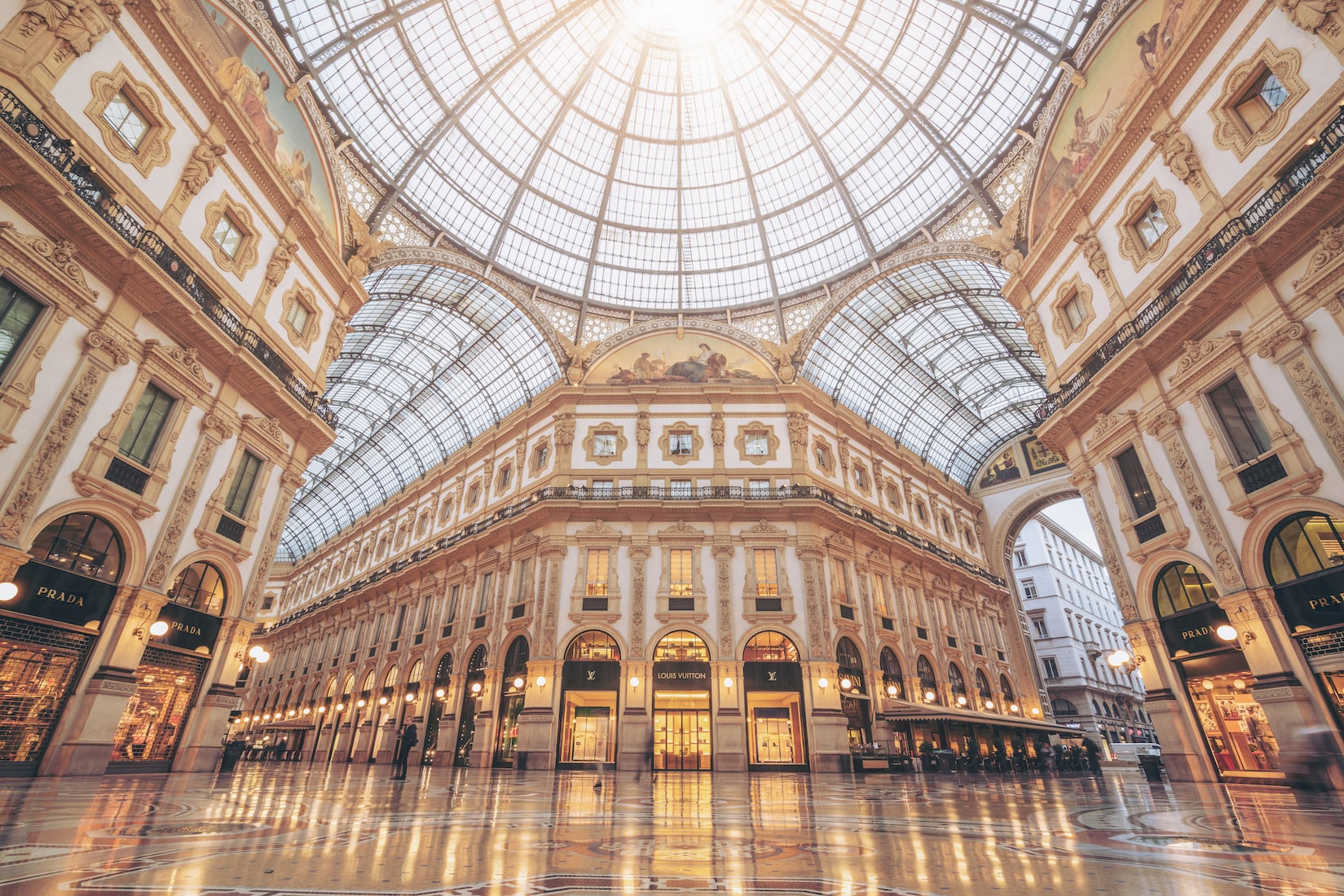 Glass dome of the Galleria Vittorio Emanuele II in Milan